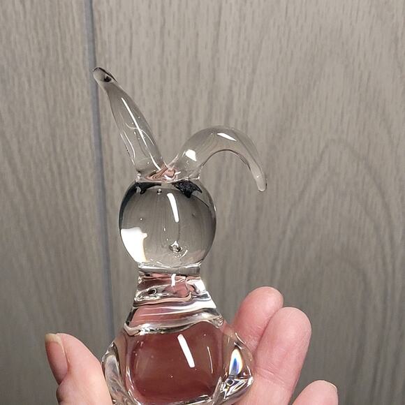 Vtg Hand Blown Glass Bunny Rabbit Easter Figurine Shelf Sitter - Picture 6 of 8